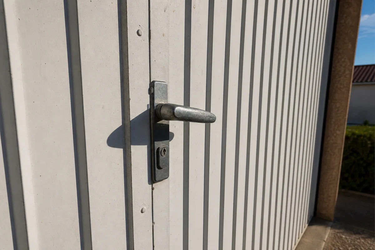 Serrure centrale d&rsquo;une porte de garage basculante de pavillon